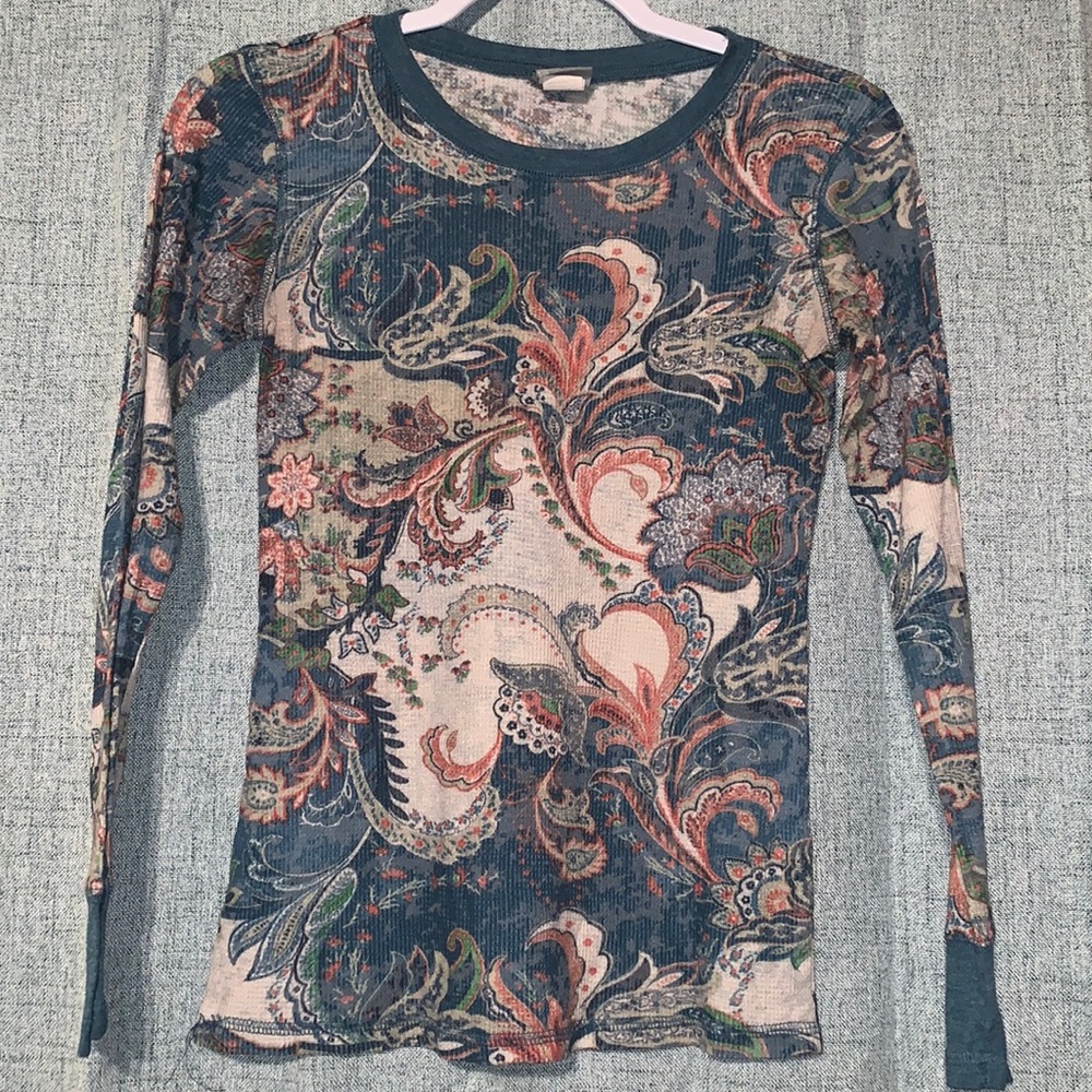 Western Paisley design long sleeve shirt